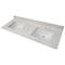 Msi Carrara Sky 61"x22"  Double Bowl Engineered Marble Vanity Top ZOR-DBVANS-6122-0002 - alternate 3